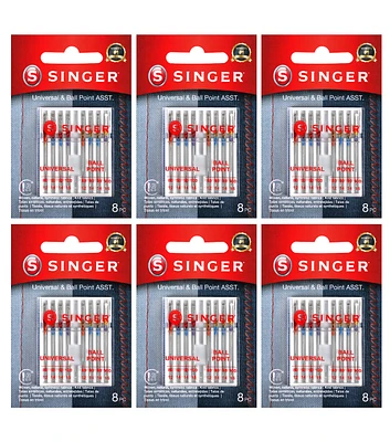 SINGER 48ct Universal Regular & Ball Point Sewing Machine Needles