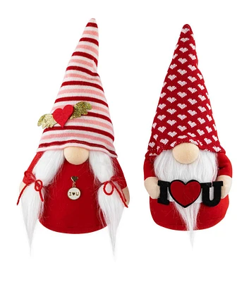 Northlight 12" Valentine's Day I Heart U Plush Gnomes 2ct