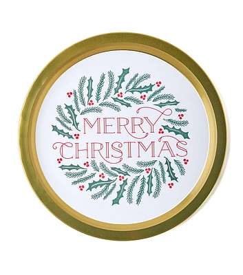 13" Merry Christmas Wreath Cookie Tray by Place & Time