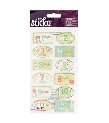 Sticko Dimensional Stickers Babys First Year