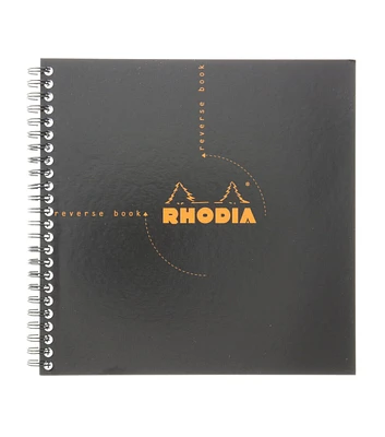 Rhodia 8.25" x 8.25" Black Reverse Wire Bound Graph Notebook