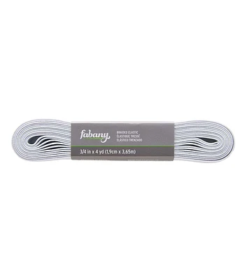 3/4" x 4yd White Braided Elastic by Fabany