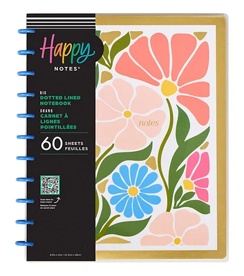 Happy Planner 60 Sheet Poppy Piping Dotted Lined Big Notebook