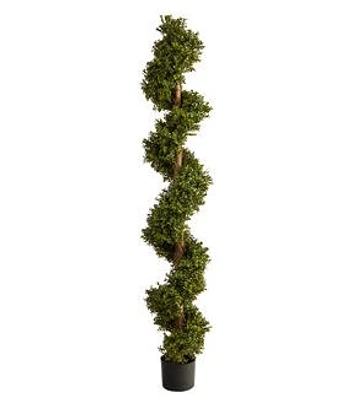 Nearly Natural 6ft. Boxwood Spiral Topiary Artificial Tree