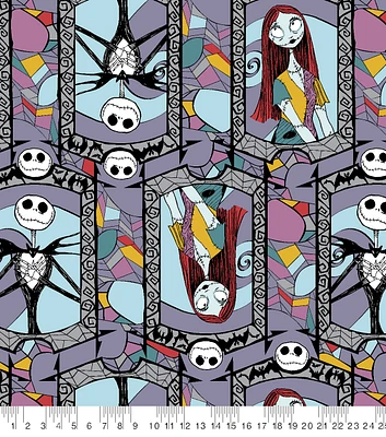 Nightmare Before Christmas Fleece Fabric Sally And Jack Stained Glass