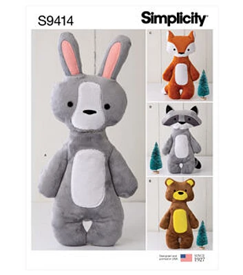 Simplicity S9414 Stuffed Animals Sewing Pattern