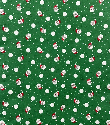 20179099 2 SANTA W GLASSES & DOTS ON GRN