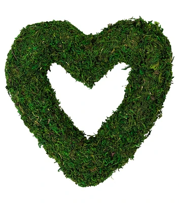 Northlight Reindeer Moss Heart Twig Artificial Wreath  Green 13.5-Inch