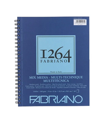 1264 Fabriano Mixed Media Pad 60 Sheet 9x12