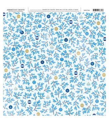 American Crafts Blue Gold Ornaments Single Sheet