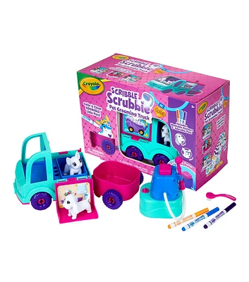 Crayola 10ct Scribble Scrubbie Pet Grooming Truck Toy Play Set