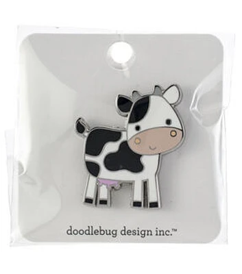 Doodlebug Design Collectible Cow Enamel Pin