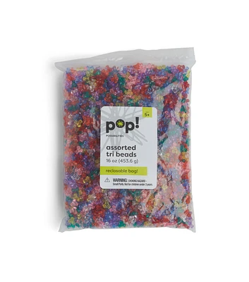 11mm Multi Colored Tri Beads by POP!