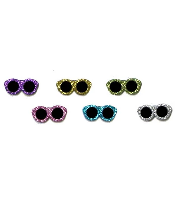 Dress It Up 6ct Plastic Beach Glitter Sunglasses Novelty Buttons