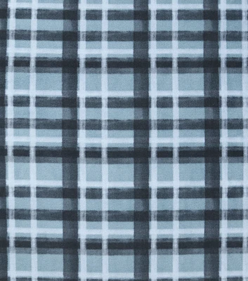 Blue Cross Plaid Anti Pill Fleece Fabric