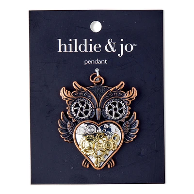 Gold & Silver Gear Owl Pendant by hildie & jo