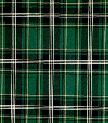 Green Tartan Plaid Christmas Cotton Fabric