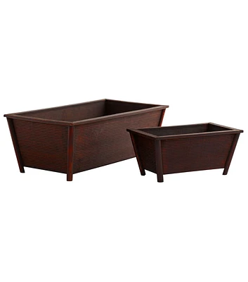 Nearly Natural Rectangle Planters 2ct