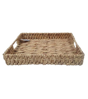 18" x 14" Natural Water Hyacinth Woven Tray by Place & Time