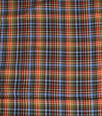 Black & Orange Plaid Cotton Viscose Shirting Fabric