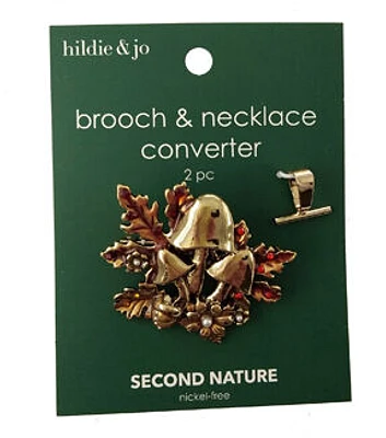 1.5" Fall Gold Mushroom Brooch & Necklace Converter by hildie & jo