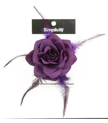 Simplicity Rose Pin & Clip Purple