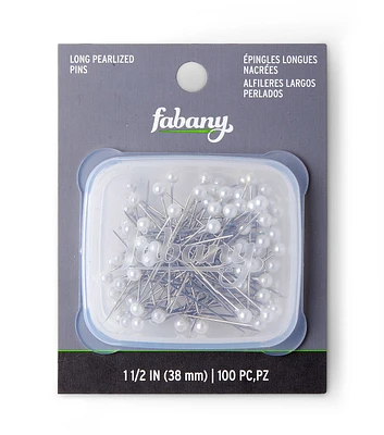 1.5" White Pearl Pins 100pk by Fabany