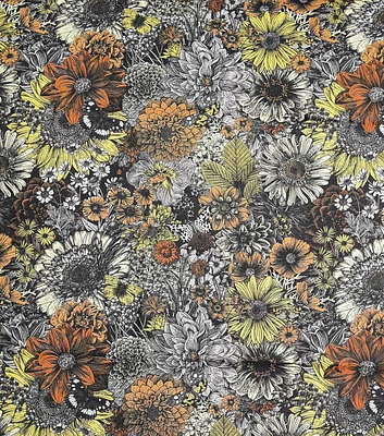 Fall Floral Montage Yellow Orange Fall Print Fabric