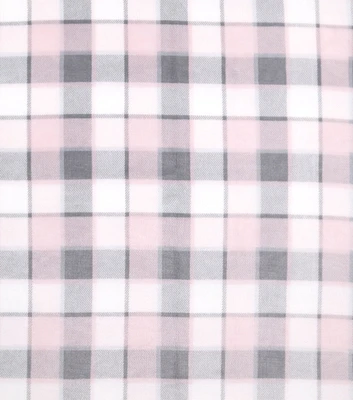 Pink Blackwatch Plaid Sew Lush Fleece Fabric