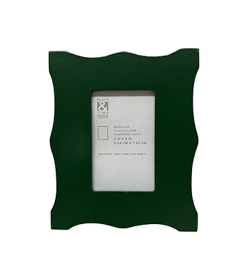 2" x 3" Green Scalloped Tabletop Picture Frame by Place & Time