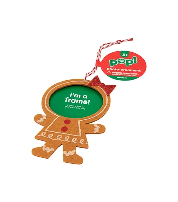 7" Christmas Gingerbread Girl Felt Photo Ornament by POP!