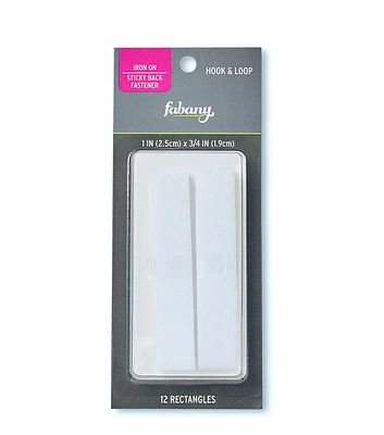 3/4" x 1" White Iron On Hook & Loop 12 Sets by Fabany