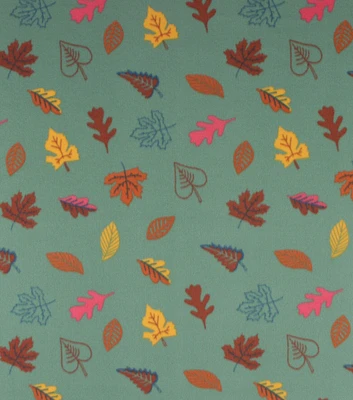 Leaves On Green Blizzard Fleece Fabric