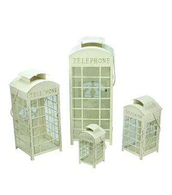 Northlight 4ct Telephone Booth Glass Pillar Candle Lanterns