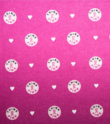 Breast Cancer Awareness Think Pink Super Snuggle Flannel Fabric