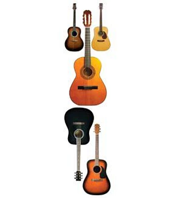 Paper House 5pc Acoustic Guitar Flat Stickers