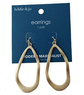 3" Gold Oval Twist Hoop Earrings by hildie & jo