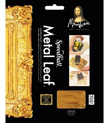 Mona Lisa Metal Leafing Sheets Gold  5-1/2" x 5-1/2"