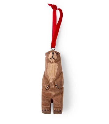 4" Christmas Bear Wood Ornament by Place & Time