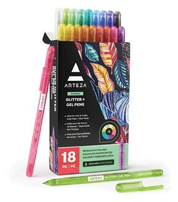 Arteza 18ct Super Glitter Gel Pens