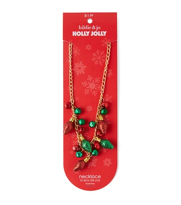 22" Christmas Christmas Bells & Lights Necklace by hildie & jo