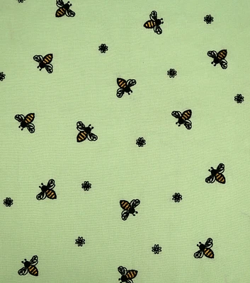 Embroidered Bees on Quilt Cotton Fabric by Keepsake Calico