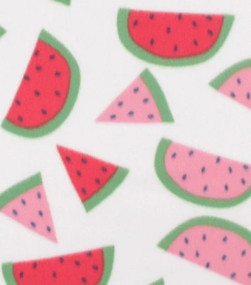 Watermelons on White Blizzard Fleece Fabric