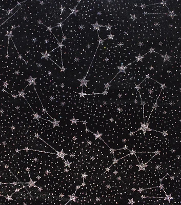 The Witching Hour Celestial Star On Stretch Velvet Apparel Fabric