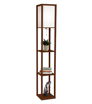 Brightech Maxwell LED Floor Lamp - Walnut Brown