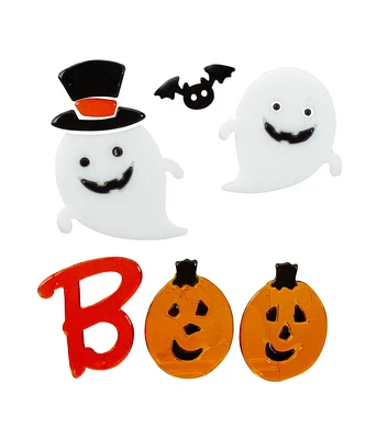 6" x 12" Northlight Halloween Pumpkin & Ghost "Boo" Window Gel Clings