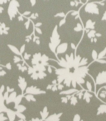 Floral Vines on Green Blizzard Fleece Fabric