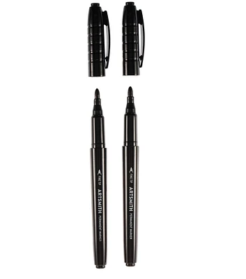 2ct Black Fine Permanent Markers by Artsmith