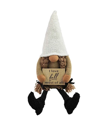 22" Fall Sign Sitting Gnome With Braids  by Place & Time