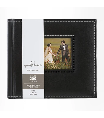 9.5" x 8.5" Black Faux Leather Photo Album by Park Lane